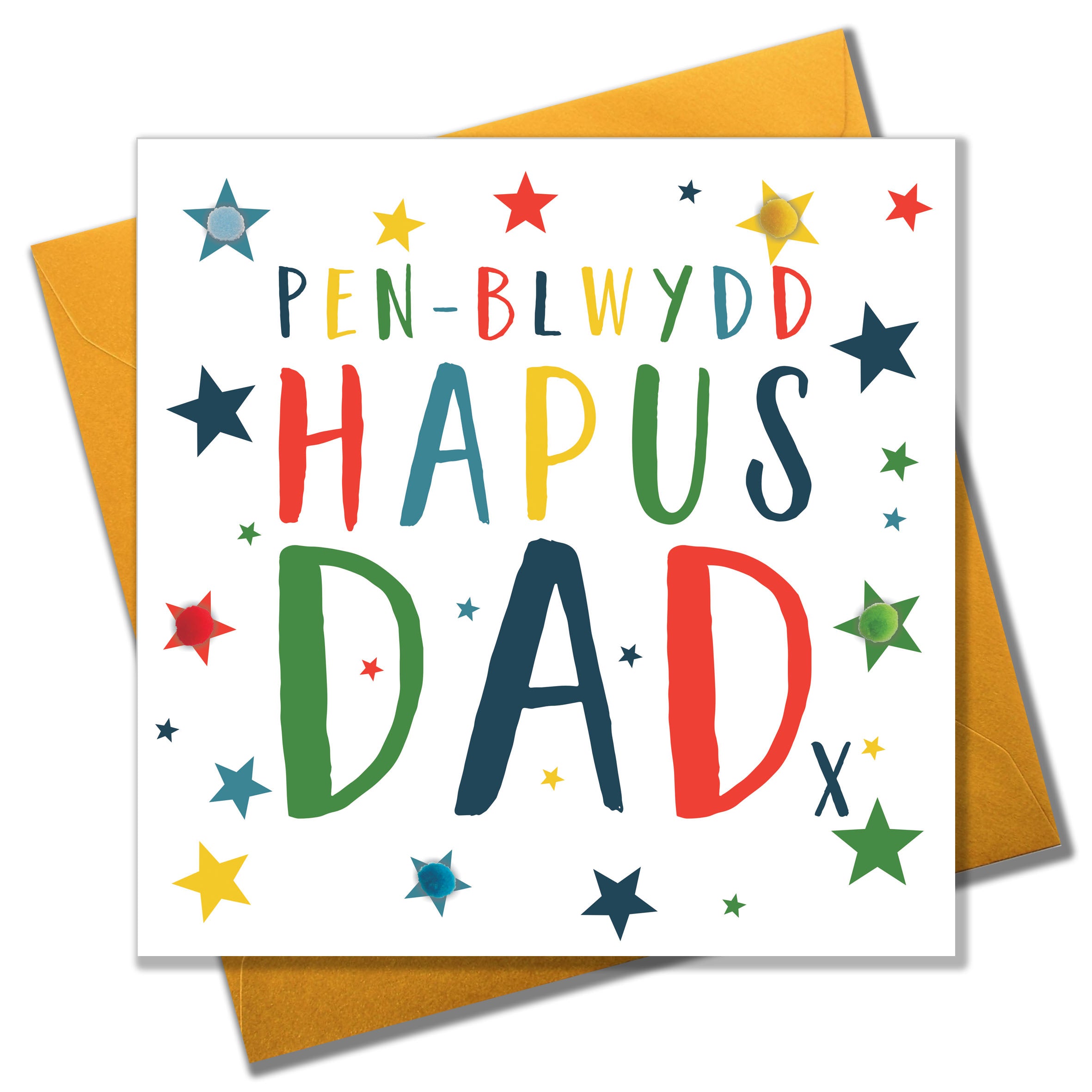 Penblwydd Hapus Mab Dotty Pompom Embellished Welsh Son Birthday Card